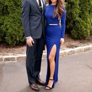 TOPSHOP COBALT NAVY BLUE MAXI GOWN DRESS SIZE US 2 UK 6